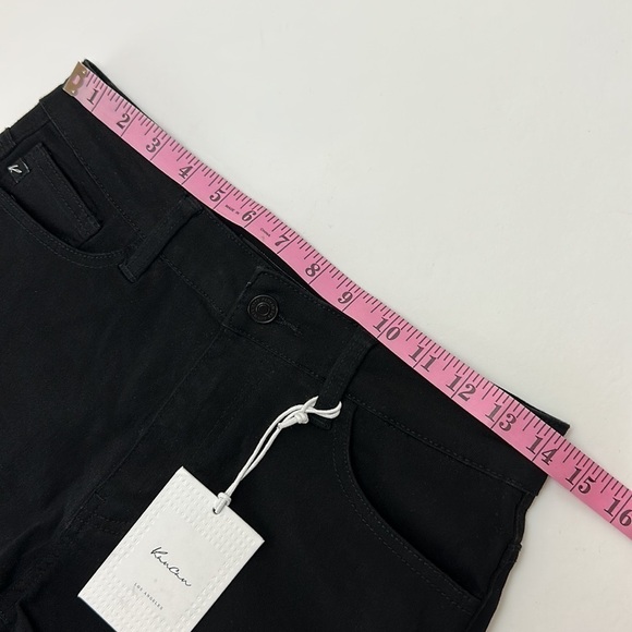 Kancan Black Mid Rise Denim Stretch Shorts W7 27 Frayed Raw Distressed H… - Picture 7 of 10
